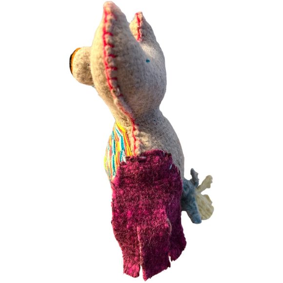 NWOT Wool Owl Folk Art Handmade, Handstitched Artisanal Decor Toy Charming Boho - Picture 9 of 11